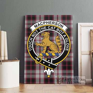 MacPherson (McPherson) Tartan Canvas Print Wall Art with Family Crest