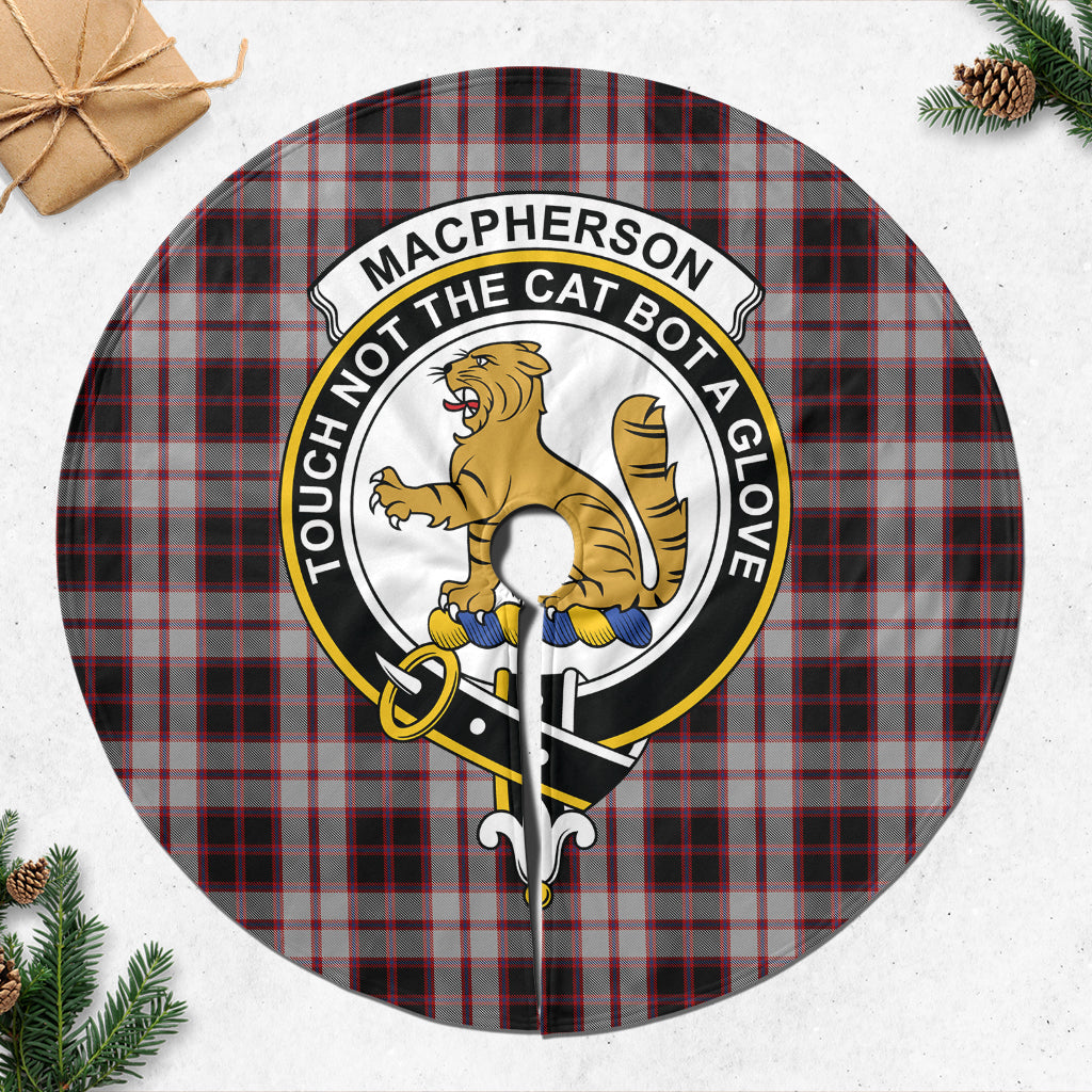 MacPherson Tartan Christmas Tree Skirt with Family Crest - Tartanvibesclothing