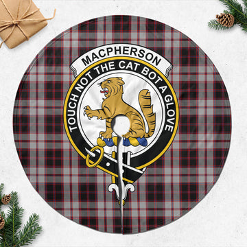 MacPherson (McPherson) Tartan Christmas Tree Skirt with Family Crest