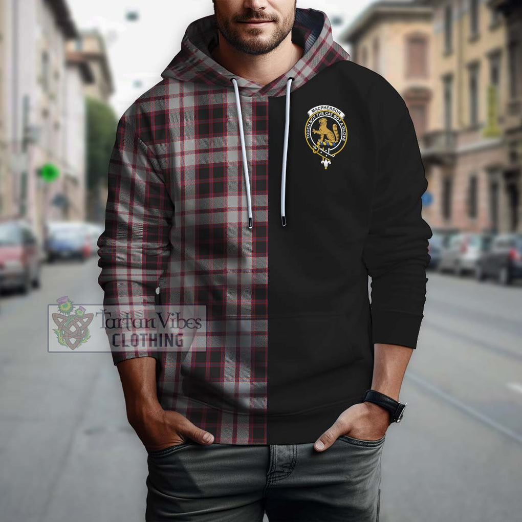 MacPherson (McPherson) Tartan Hoodie with Family Crest and Half Of Me Style Zip Hoodie - Tartanvibesclothing Shop