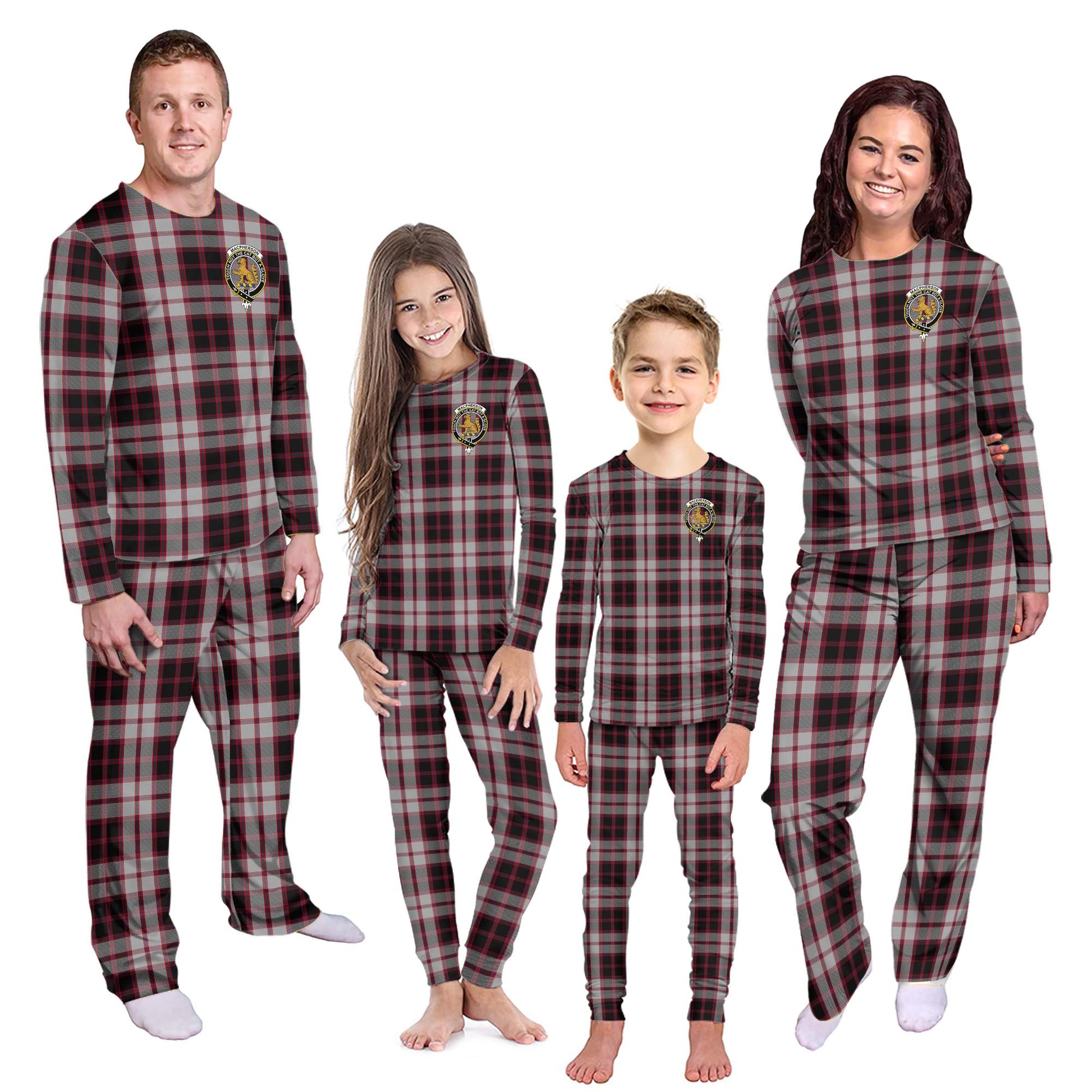 MacPherson Tartan Pajamas Family Set with Family Crest - Tartanvibesclothing