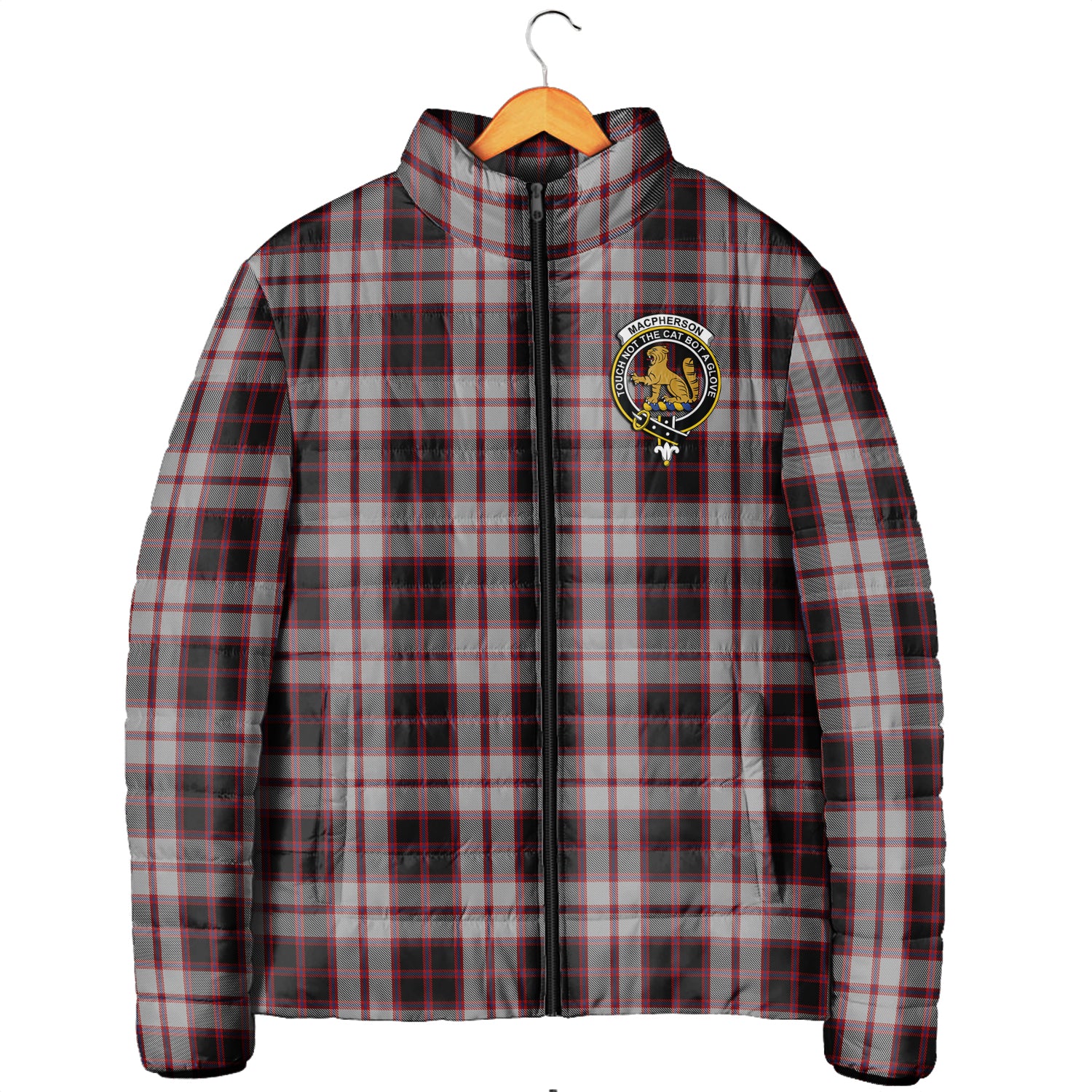 MacPherson (McPherson) Tartan Padded Jacket with Family Crest Men's Padded Jacket - Tartan Vibes Clothing