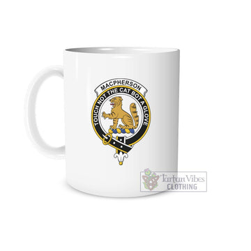 MacPherson (McPherson) Family Crest Ceramic Mug White - 2D-tartanvibesclothing