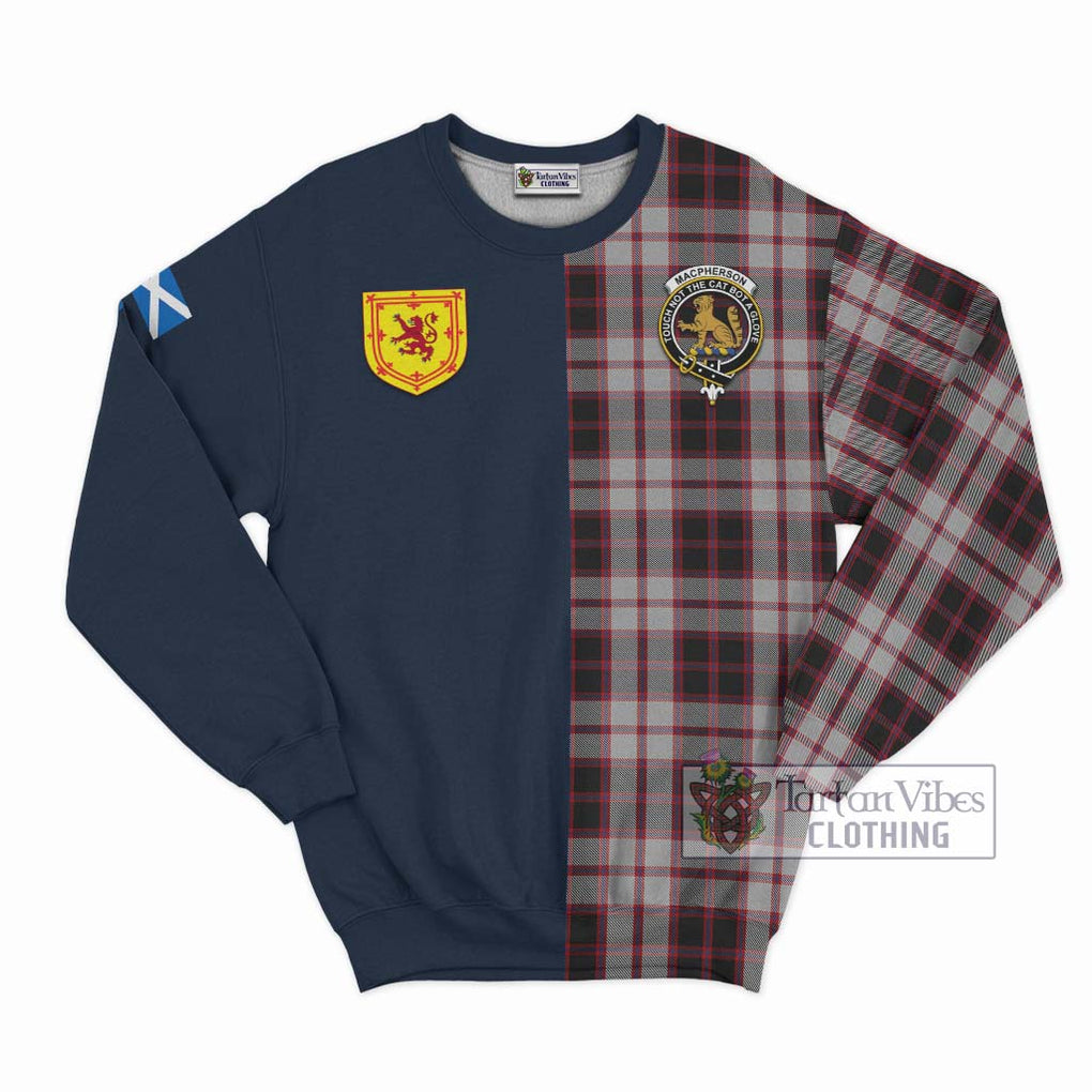 Tartan Vibes Clothing MacPherson Tartan Sweatshirt with Scottish Lion Royal Arm Half Style