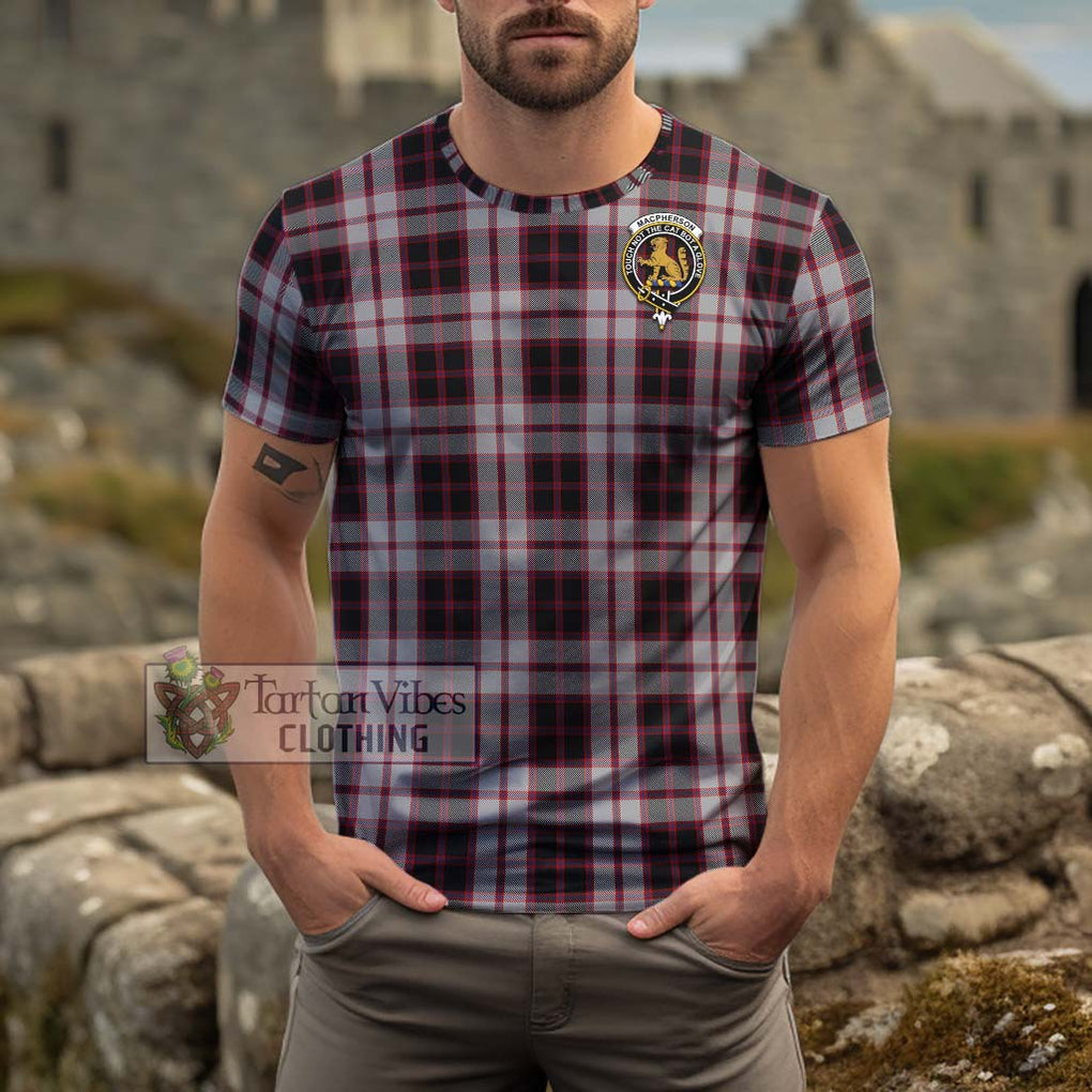 MacPherson (McPherson) Tartan Cotton T-Shirt with Family Crest Men's Shirt - Tartanvibesclothing Shop