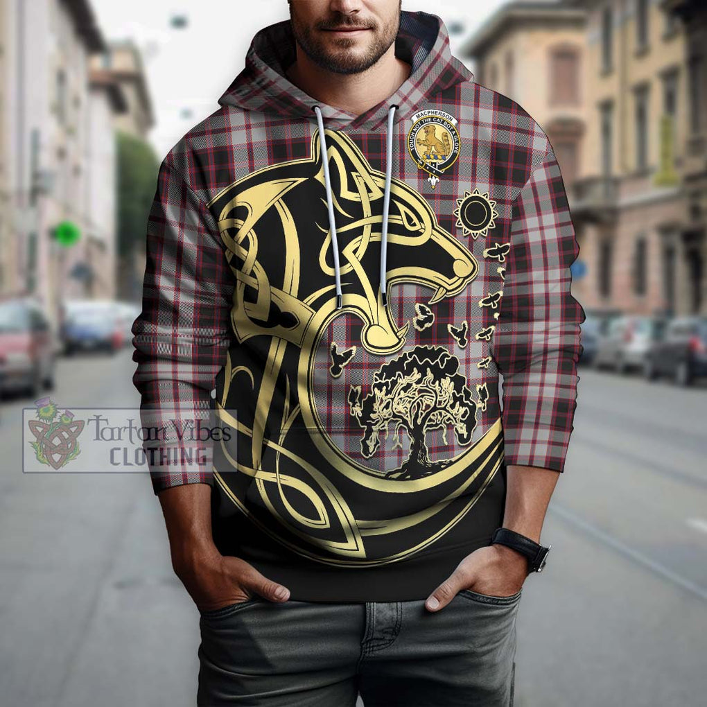 MacPherson (McPherson) Tartan Hoodie with Family Crest Celtic Wolf Style Zip Hoodie - Tartan Vibes Clothing