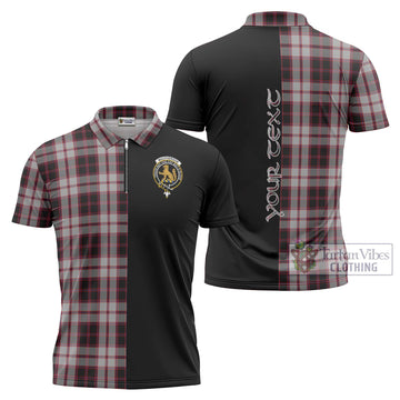 MacPherson (McPherson) Tartan Zipper Polo Shirt with Family Crest and Half Of Me Style