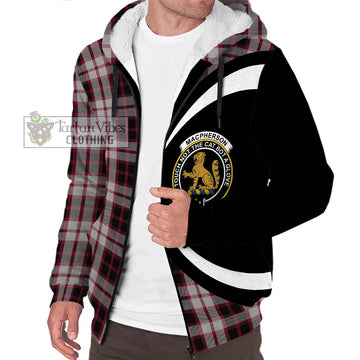 MacPherson (McPherson) Tartan Sherpa Hoodie with Family Crest Circle Style