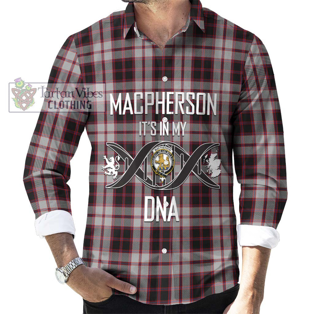 MacPherson (McPherson) Tartan Long Sleeve Button Shirt with Family Crest DNA In Me Style Men's Shirt S - Tartanvibesclothing Shop