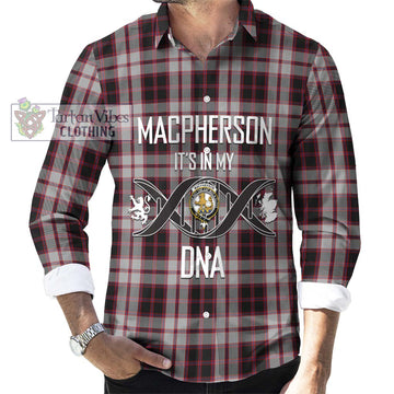 MacPherson (McPherson) Tartan Long Sleeve Button Shirt with Family Crest DNA In Me Style