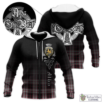 MacPherson (McPherson) Tartan Knitted Hoodie Featuring Alba Gu Brath Family Crest Celtic Inspired