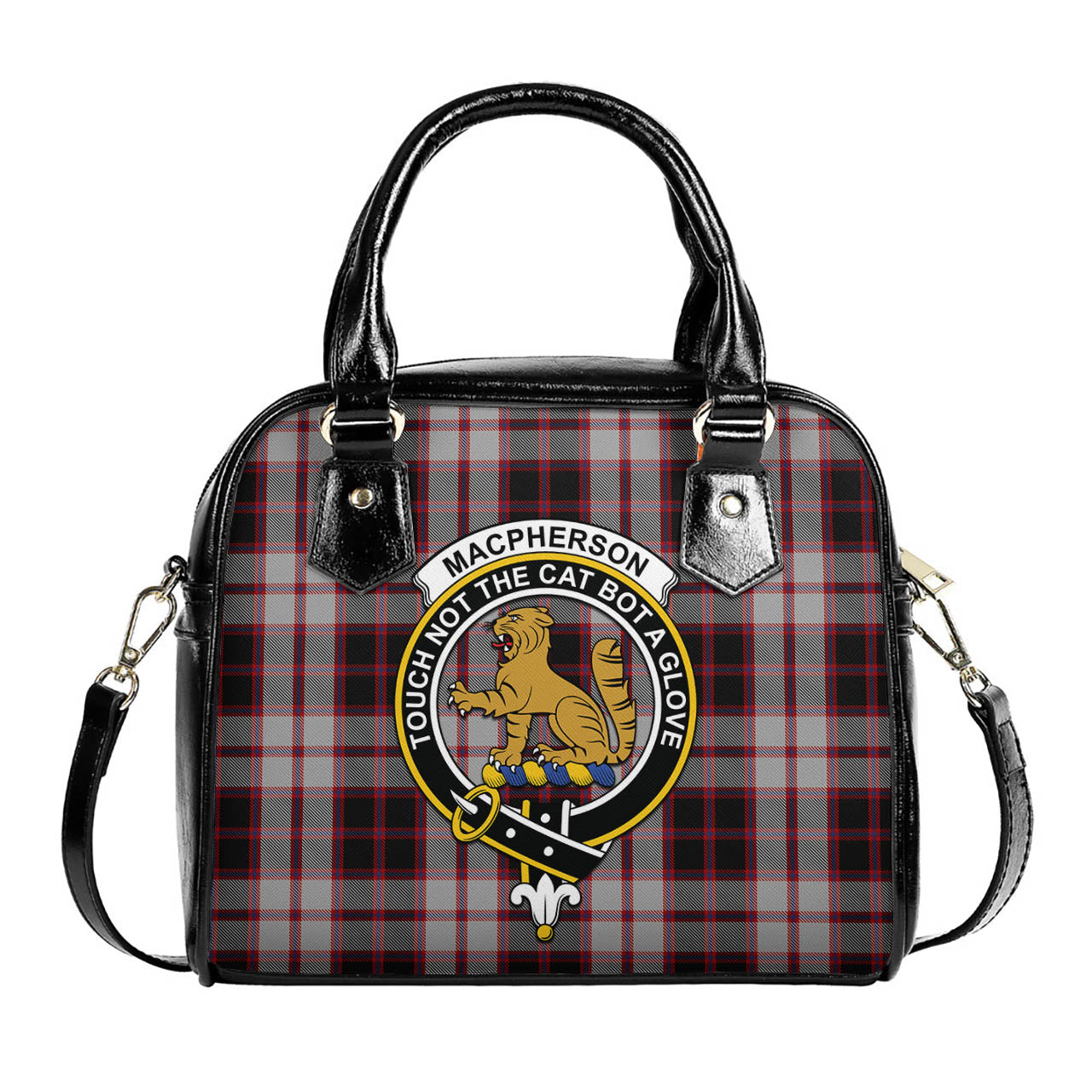 MacPherson Tartan Shoulder Handbags with Family Crest One Size 6*25*22 cm - Tartanvibesclothing