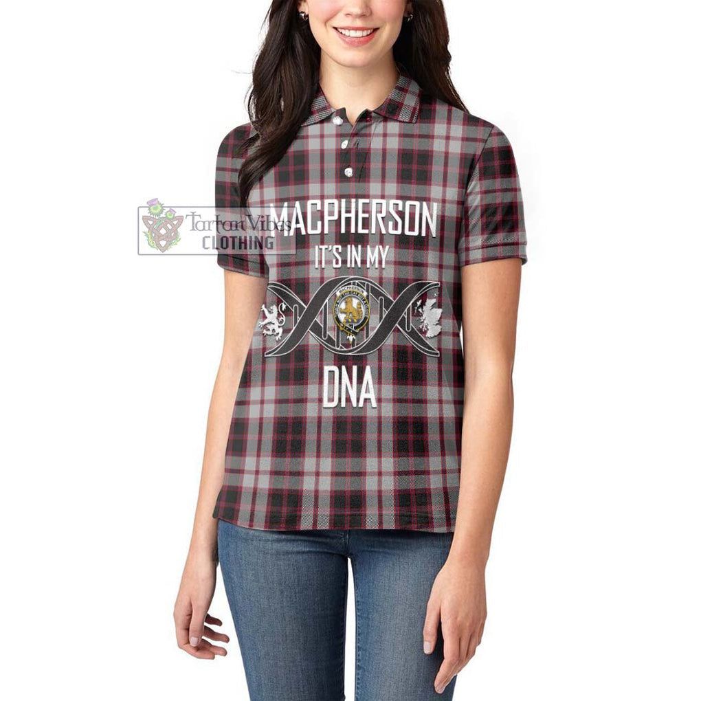 MacPherson (McPherson) Tartan Women's Polo Shirt with Family Crest DNA In Me Style Women - Tartanvibesclothing Shop