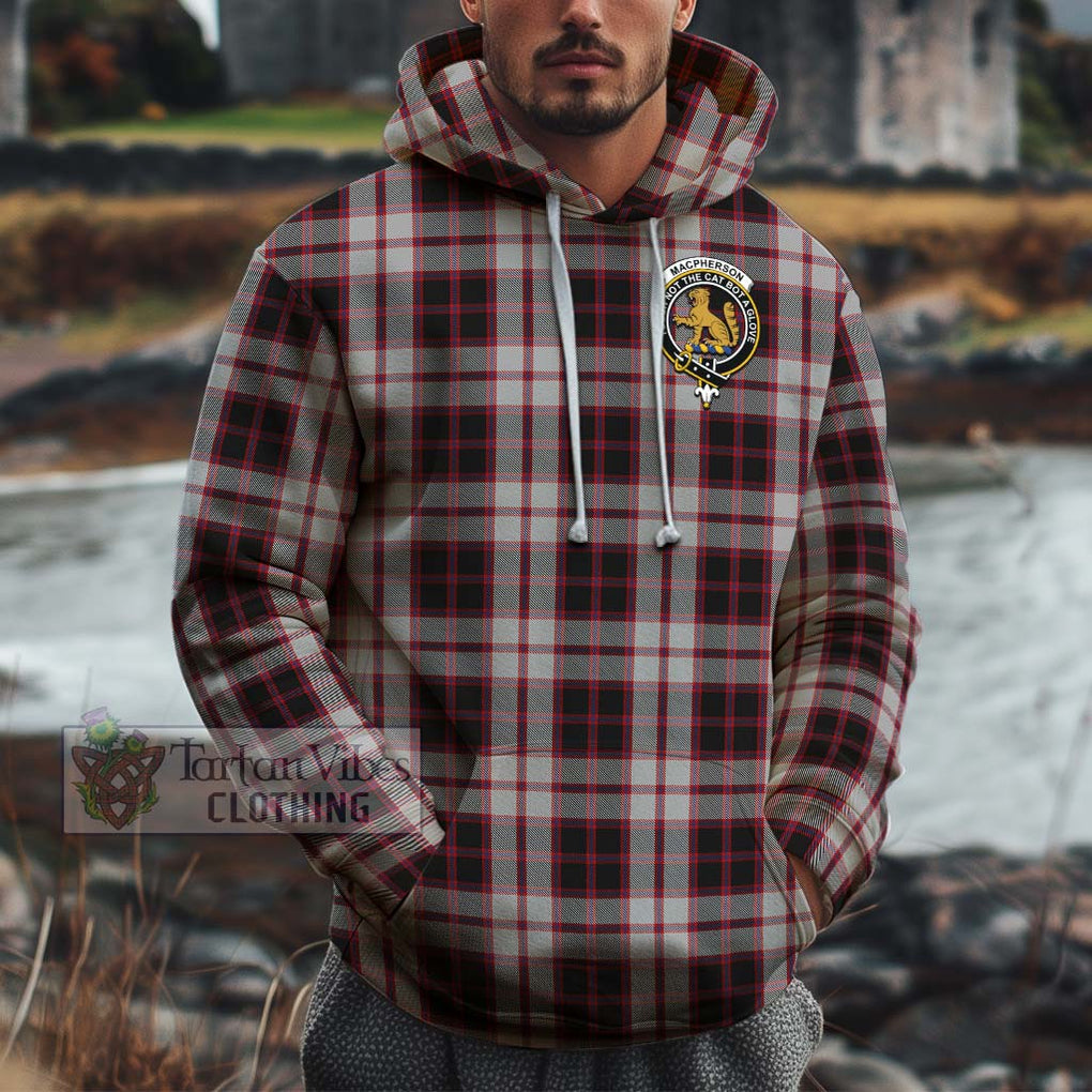 MacPherson (McPherson) Tartan Cotton Hoodie with Family Crest Pullover Hoodie XS - Tartan Vibes Clothing