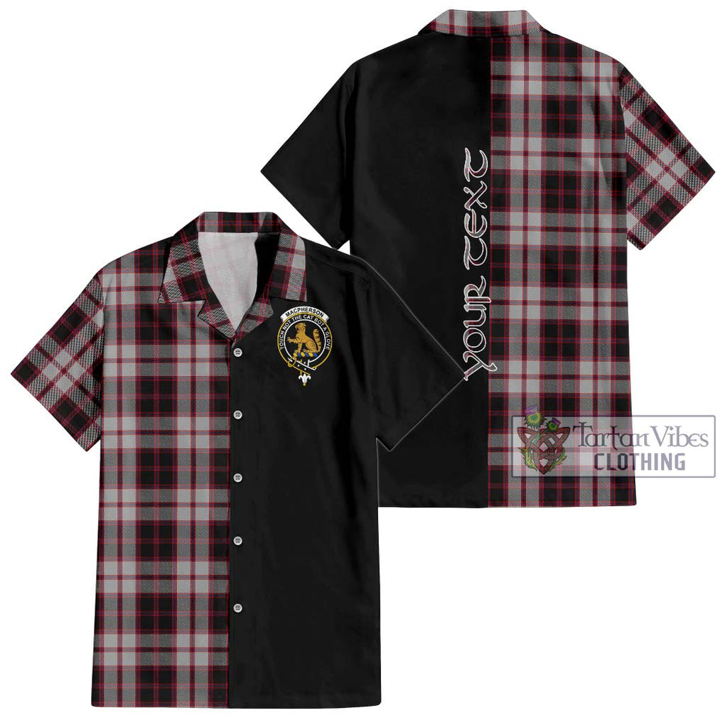 MacPherson (McPherson) Tartan Short Sleeve Button Shirt with Family Crest and Half Of Me Style Kid - Tartanvibesclothing Shop