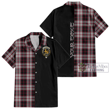 MacPherson (McPherson) Tartan Short Sleeve Button Shirt with Family Crest and Half Of Me Style