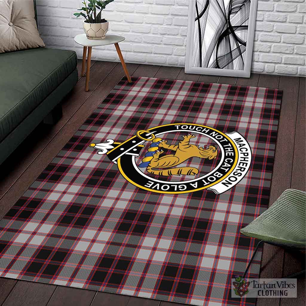 Tartan Vibes Clothing MacPherson Tartan Area Rug with Family Crest