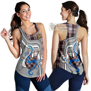 MacPherson (McPherson) Tartan Women's Racerback Tanks with Epic Bagpipe Style