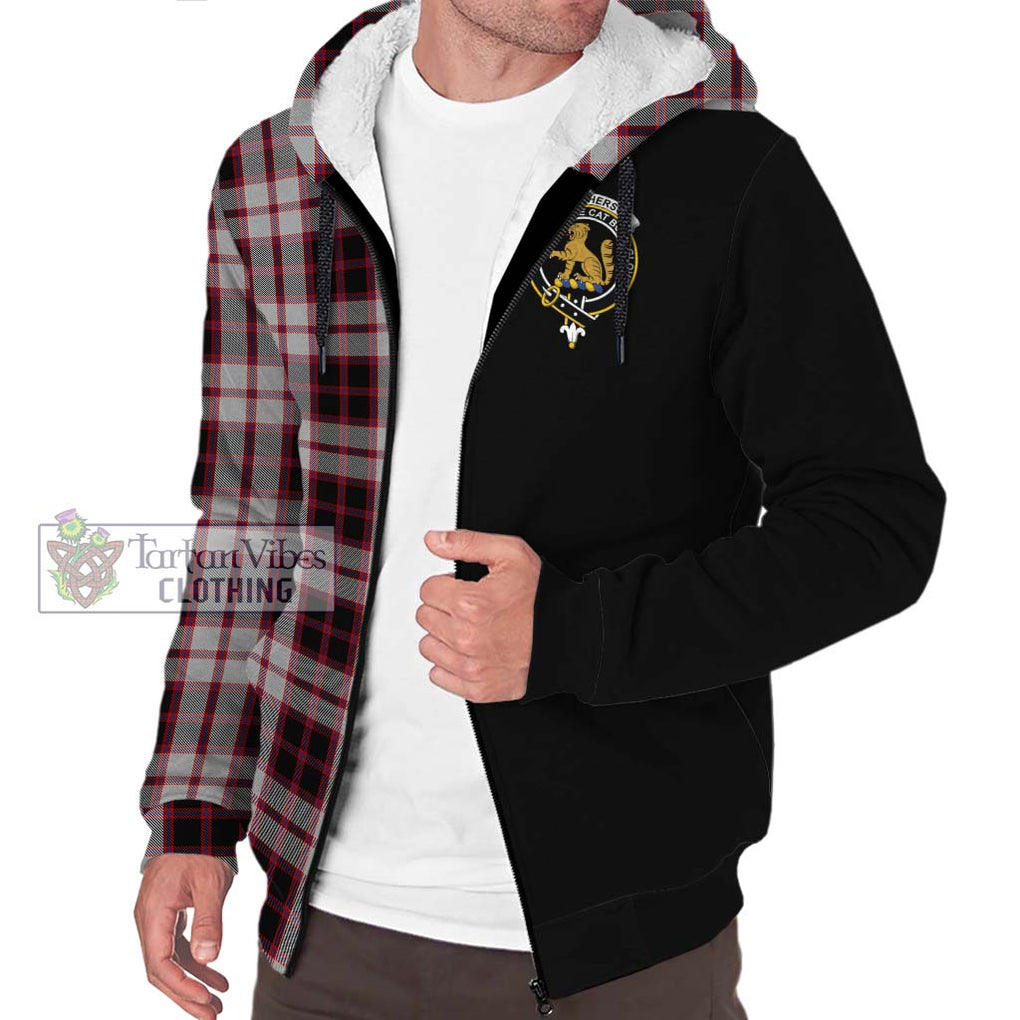 MacPherson (McPherson) Tartan Sherpa Hoodie with Family Crest and Half Of Me Style Unisex S - Tartanvibesclothing Shop