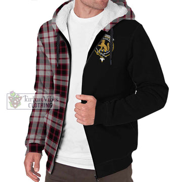 MacPherson (McPherson) Tartan Sherpa Hoodie with Family Crest and Half Of Me Style