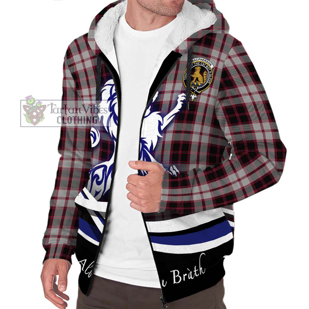 MacPherson (McPherson) Tartan Sherpa Hoodie with Alba Gu Brath Regal Lion Emblem Unisex S - Tartanvibesclothing Shop