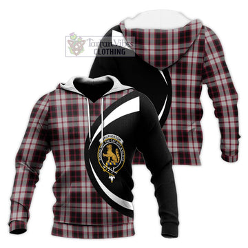 MacPherson (McPherson) Tartan Knitted Hoodie with Family Crest Circle Style