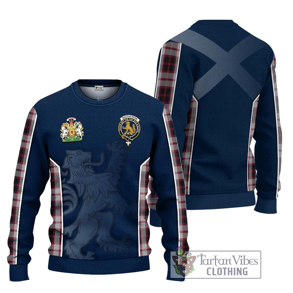 MacPherson (McPherson) Tartan Knitted Sweater with Family Crest and Lion Rampant Vibes Sport Style Unisex - Tartan Vibes Clothing