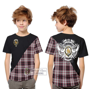 MacPherson (McPherson) Tartan Kid T-Shirt with Family Crest and Military Logo Style