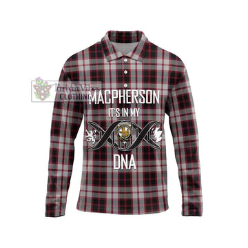 MacPherson (McPherson) Tartan Long Sleeve Polo Shirt with Family Crest DNA In Me Style