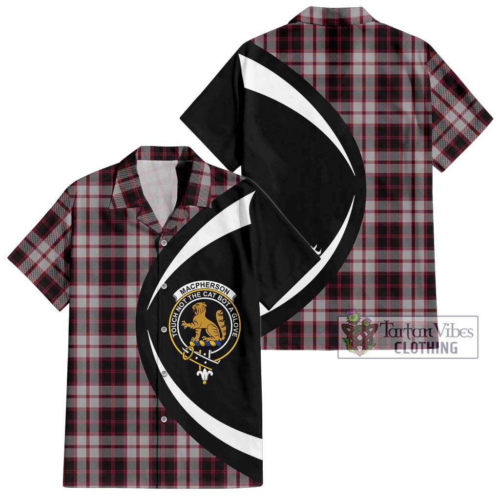 MacPherson (McPherson) Tartan Short Sleeve Button Up with Family Crest Circle Style Kid - Tartan Vibes Clothing