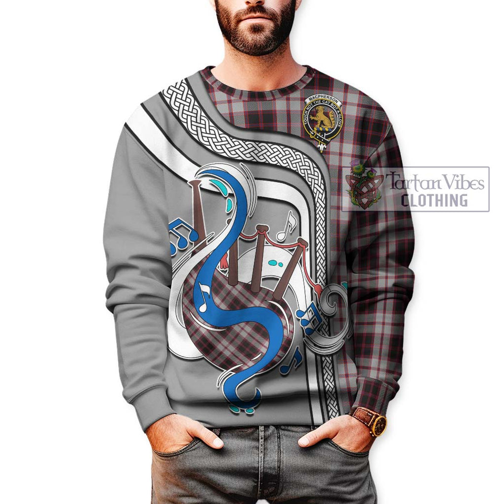 Tartan Vibes Clothing MacPherson Tartan Sweatshirt with Epic Bagpipe Style