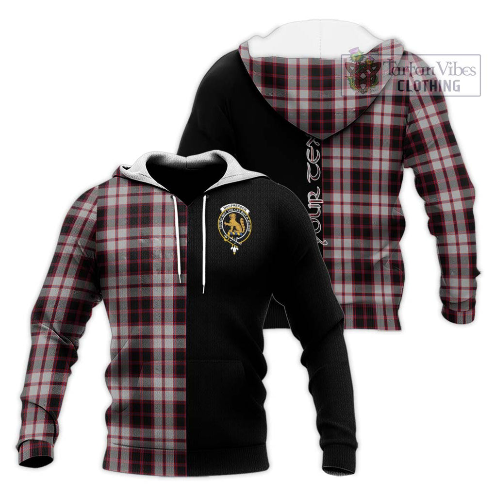 MacPherson (McPherson) Tartan Knitted Hoodie with Family Crest and Half Of Me Style Unisex Knitted Pullover Hoodie - Tartanvibesclothing Shop