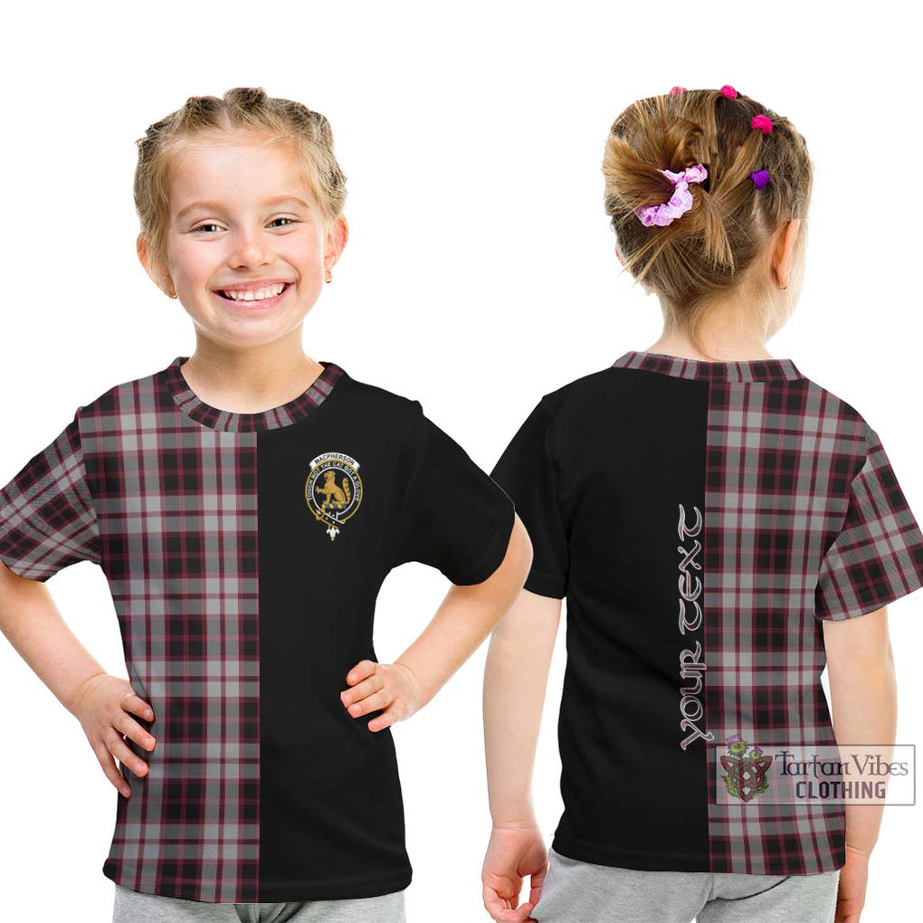 MacPherson (McPherson) Tartan Kid T-Shirt with Family Crest and Half Of Me Style - Tartanvibesclothing Shop