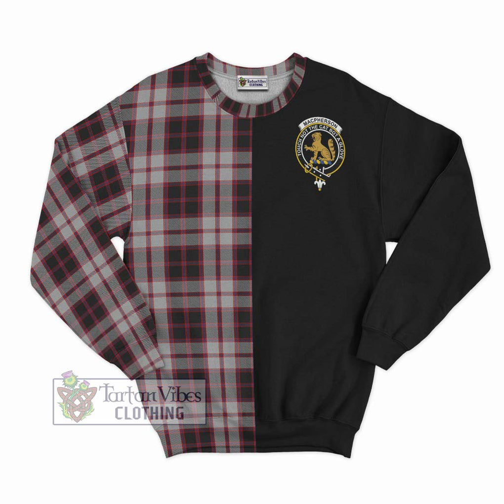 MacPherson (McPherson) Tartan Sweatshirt with Family Crest and Half Of Me Style - Tartanvibesclothing Shop