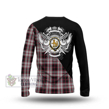 MacPherson (McPherson) Tartan Long Sleeve T-Shirt with Family Crest and Military Logo Style