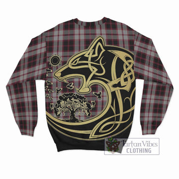 MacPherson (McPherson) Tartan Sweatshirt with Family Crest Celtic Wolf Style