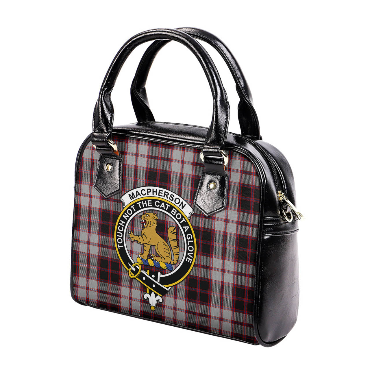 MacPherson Tartan Shoulder Handbags with Family Crest - Tartanvibesclothing