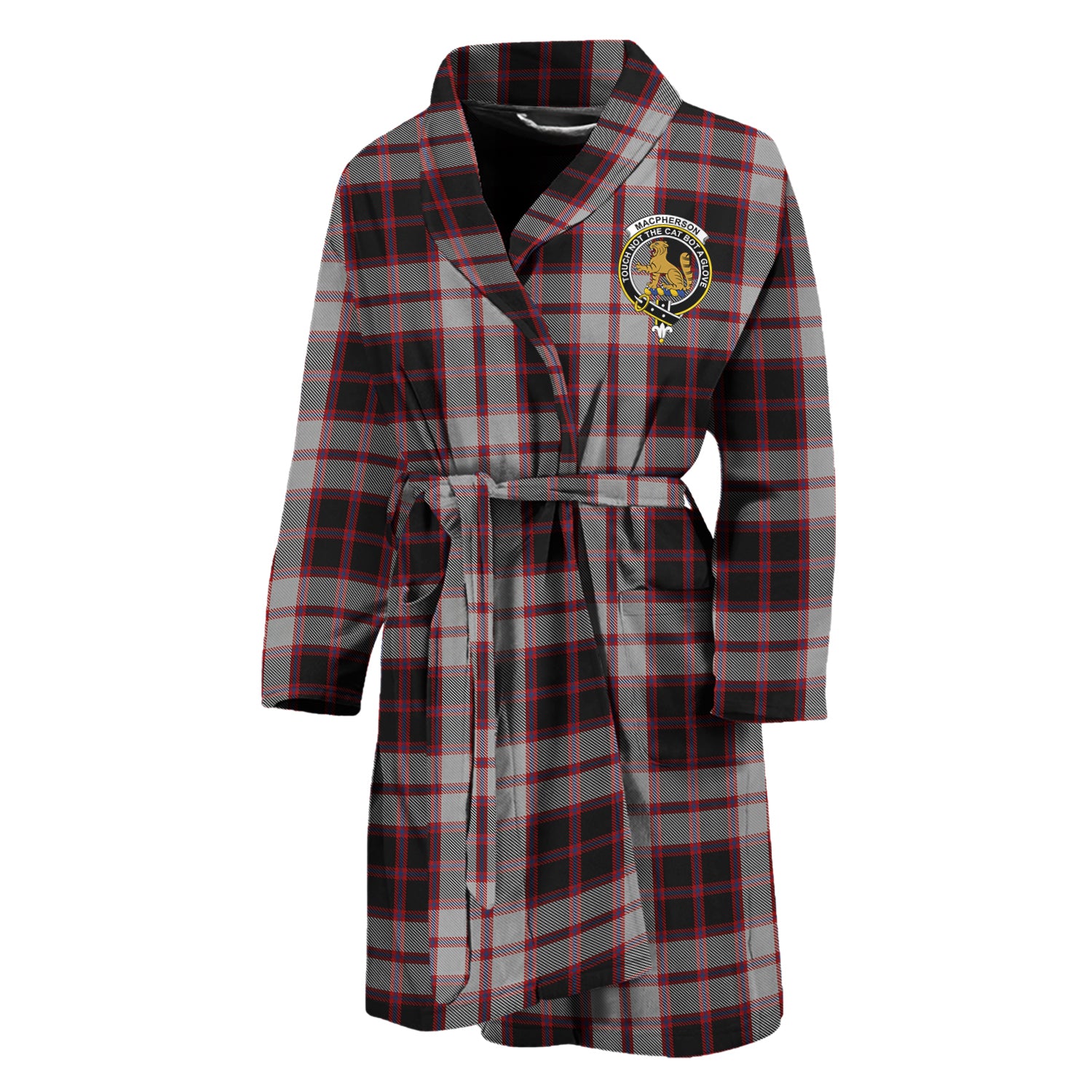 MacPherson (McPherson) Tartan Bathrobe with Family Crest Unisex M - Tartan Vibes Clothing