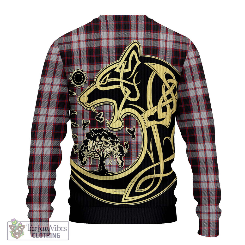 MacPherson (McPherson) Tartan Knitted Sweater with Family Crest Celtic Wolf Style - Tartan Vibes Clothing