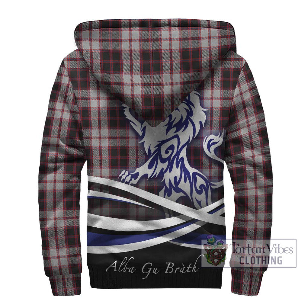 MacPherson (McPherson) Tartan Sherpa Hoodie with Alba Gu Brath Regal Lion Emblem - Tartanvibesclothing Shop