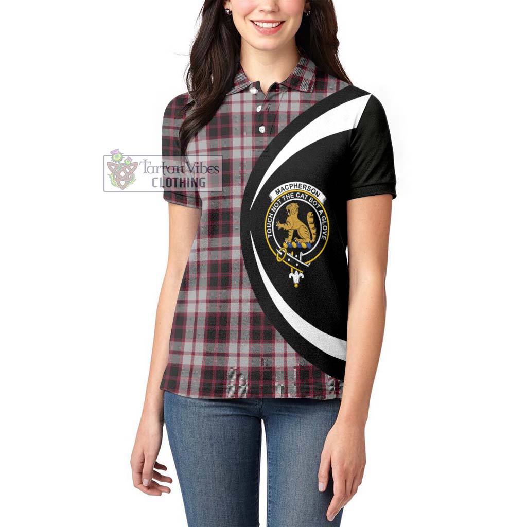 MacPherson (McPherson) Tartan Women's Polo Shirt with Family Crest Circle Style - Tartan Vibes Clothing