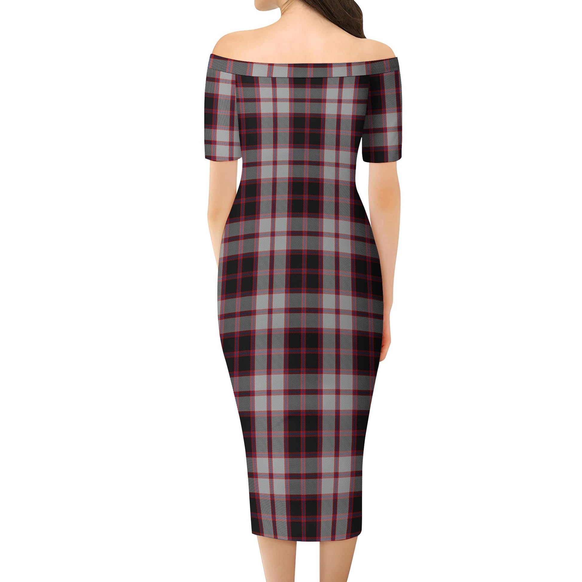 MacPherson Tartan Off Shoulder Lady Dress - Tartanvibesclothing