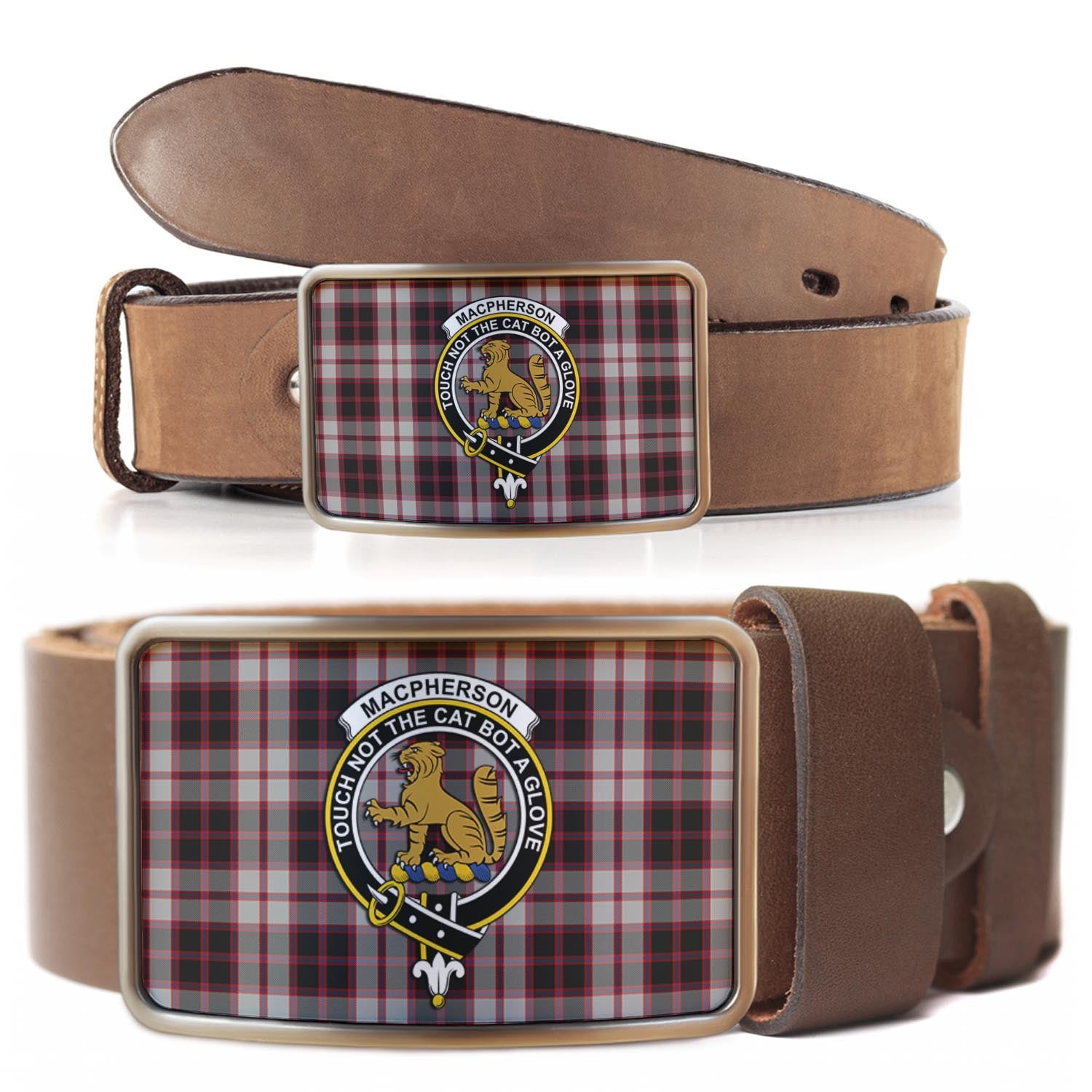 MacPherson (McPherson) Tartan Belt Buckles with Family Crest - Tartan Vibes Clothing