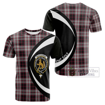 MacPherson (McPherson) Tartan Cotton T-shirt with Family Crest Circle Style