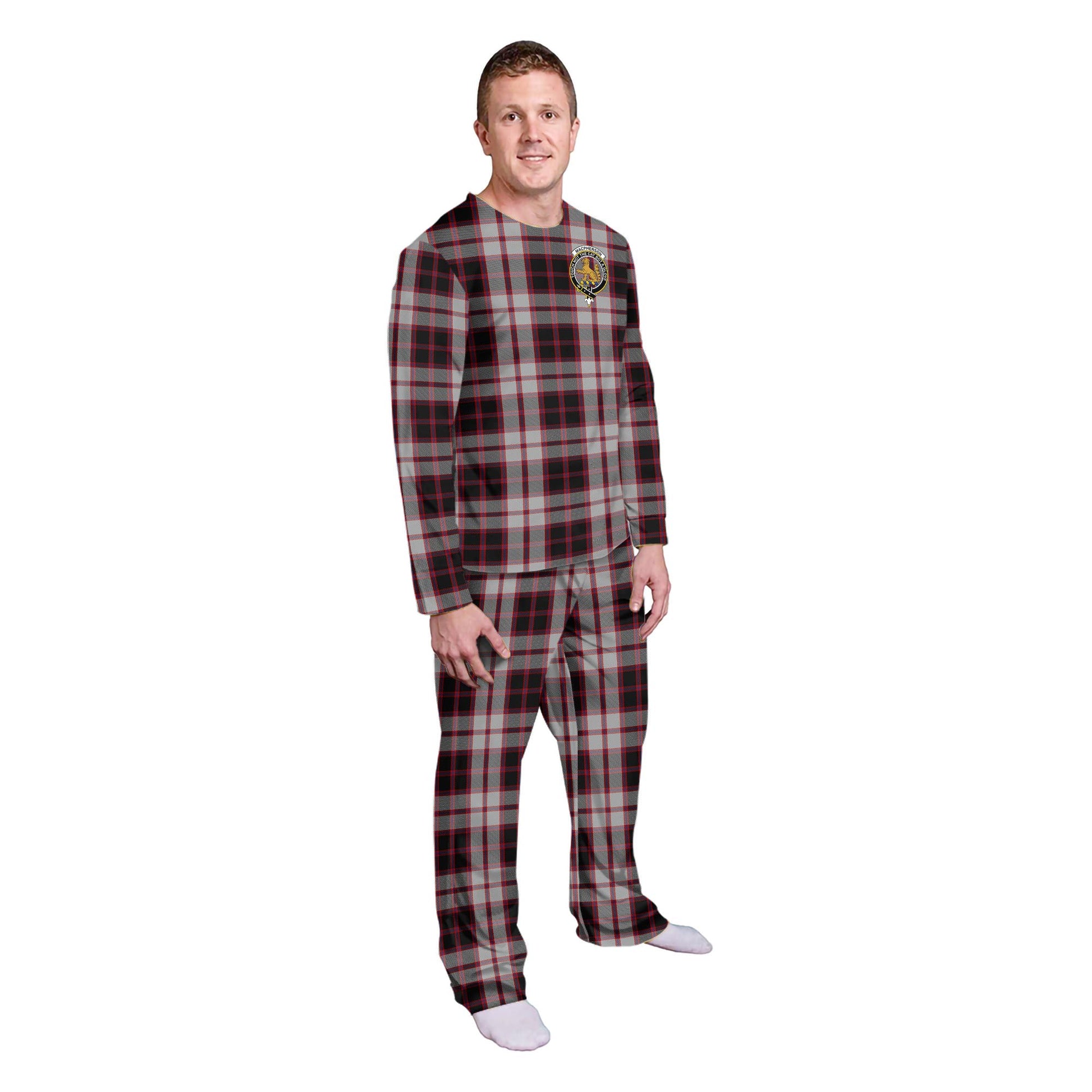 MacPherson Tartan Pajamas Family Set with Family Crest - Tartanvibesclothing