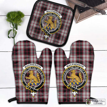 MacPherson (McPherson) Tartan Combo Oven Mitt & Pot-Holder with Family Crest Black - Tartan Vibes Clothing