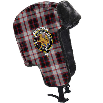 MacPherson (McPherson) Tartan Winter Trapper Hat with Family Crest