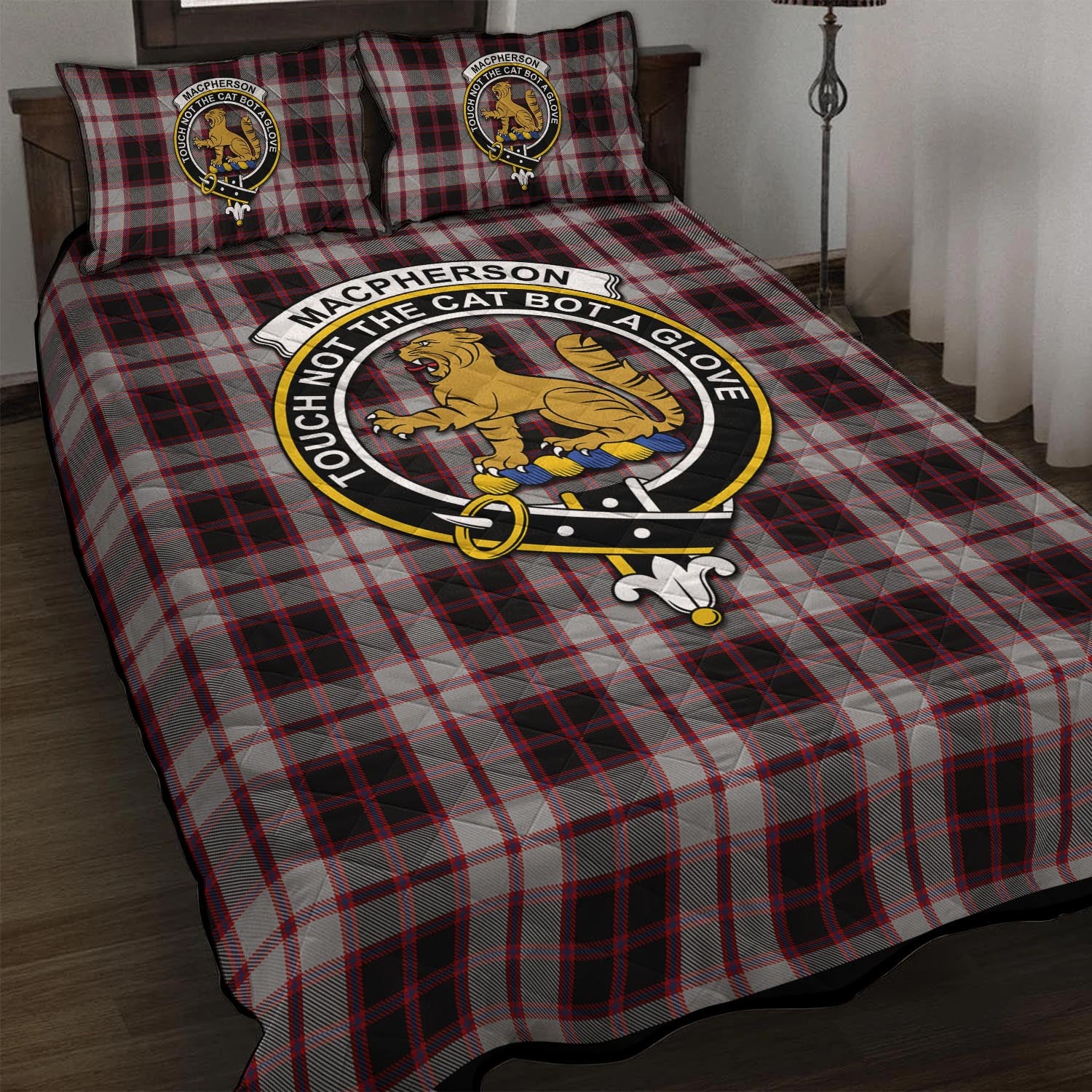 MacPherson (McPherson) Tartan Quilt Bed Set with Family Crest - Tartan Vibes Clothing