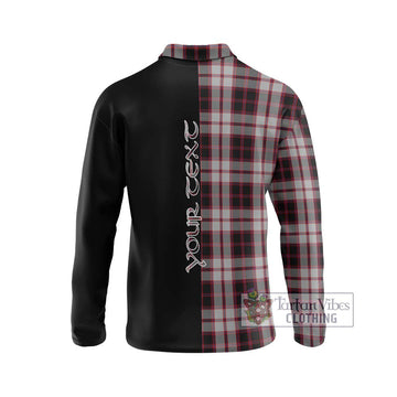 MacPherson (McPherson) Tartan Long Sleeve Polo Shirt with Family Crest and Half Of Me Style