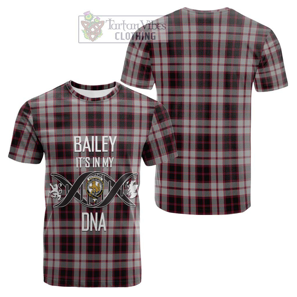 Tartan Vibes Clothing MacPherson Tartan Cotton T-shirt with Family Crest DNA In Me Style